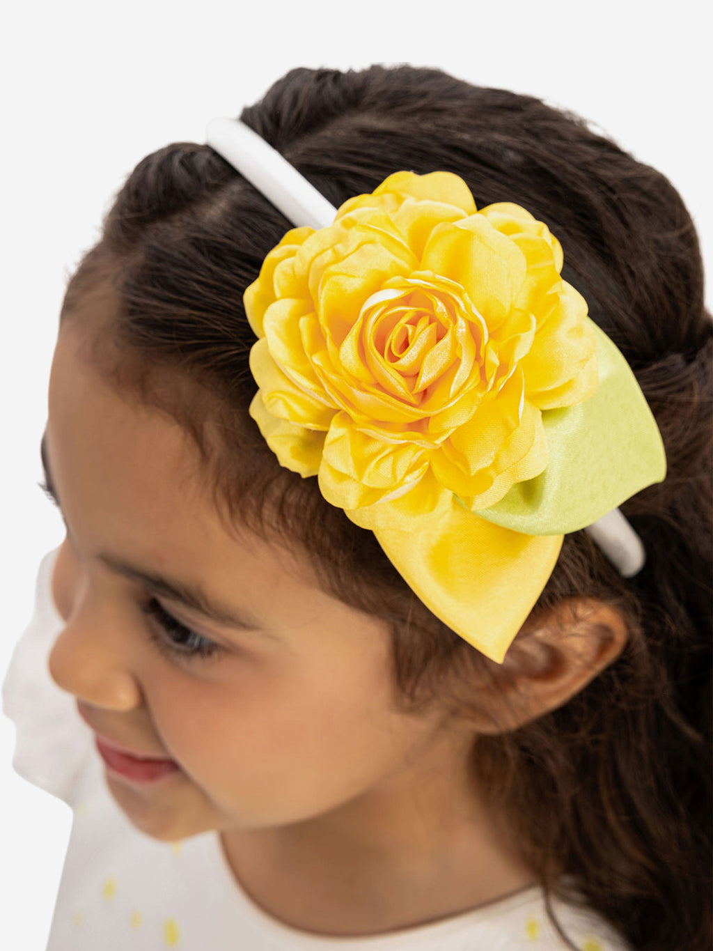 DRESS & Fleur Girls Polka Dot Dress and Headband Set in Yellow