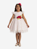 DRESS & Fleur Girls Pink Polka Dot Dress and Headband Set – 2 Piece