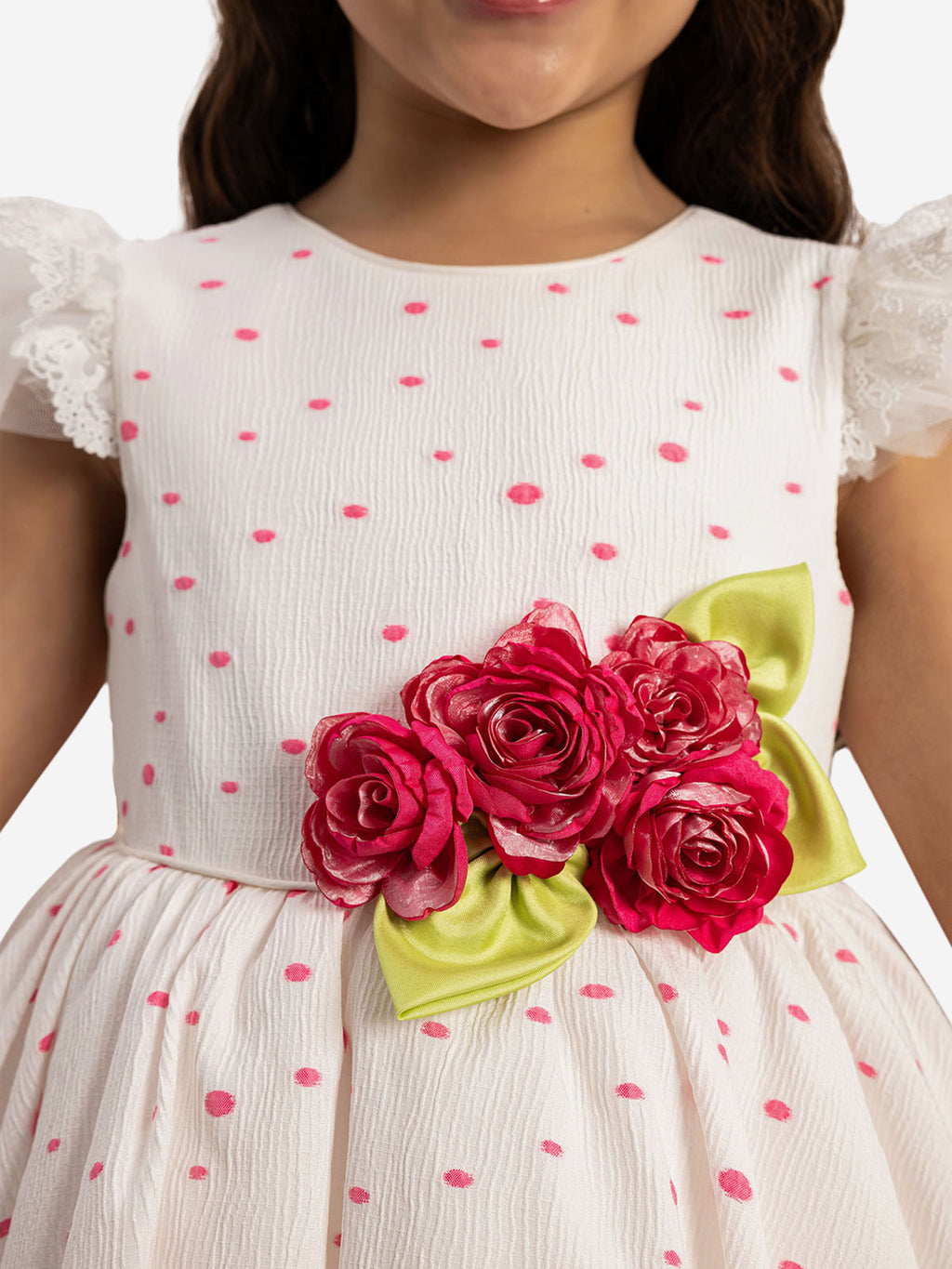 DRESS & Fleur Girls Pink Polka Dot Dress and Headband Set – 2 Piece