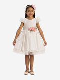 DRESS & Fleur Girls Polka Dot Dress and Headband Set in Powder Pink