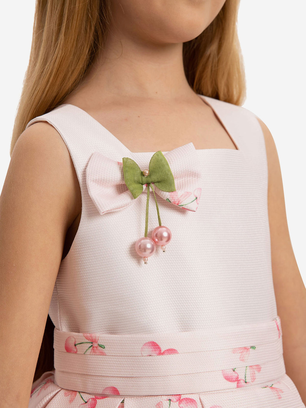DRESS & Fleur Girls Pink Cherry Print Dress and Bag Set – 2 Piece