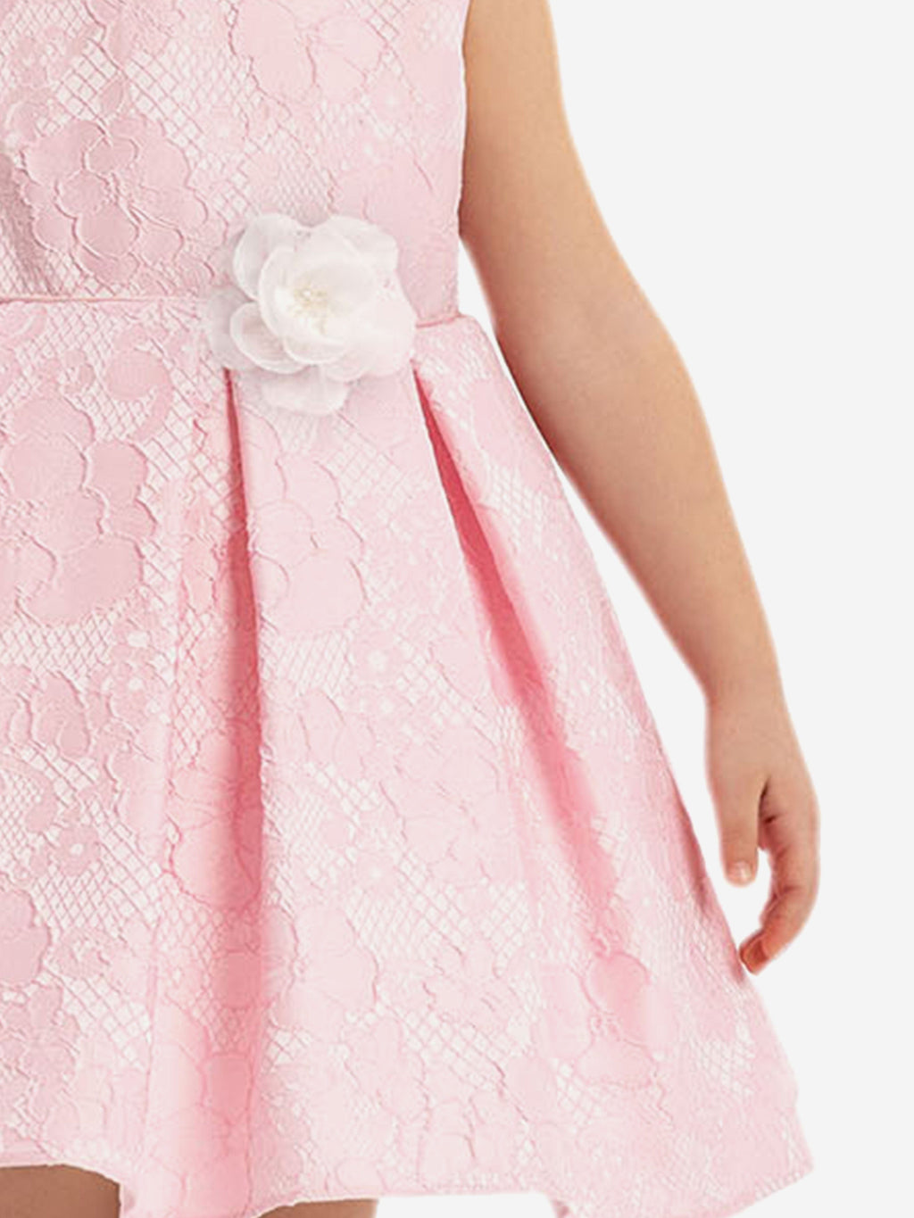 DRESS & Fleur Baby Girls Pink Flower Dress with Floral Applique