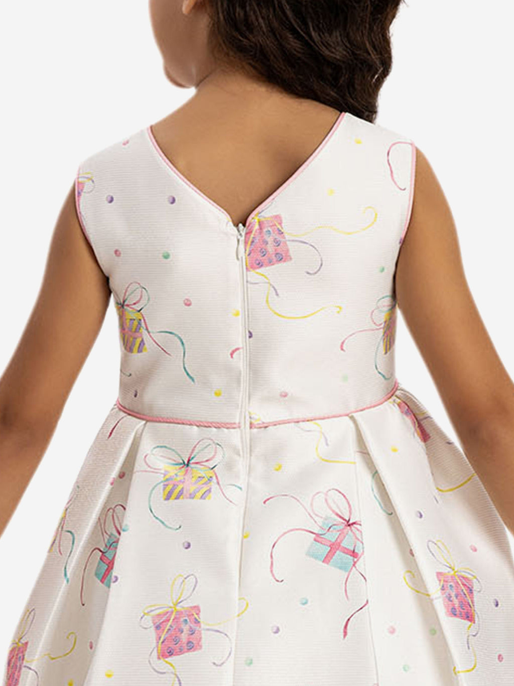 DRESS & Fleur Girls Pink Jacquard Party Dress with Bag | Cotton Lined