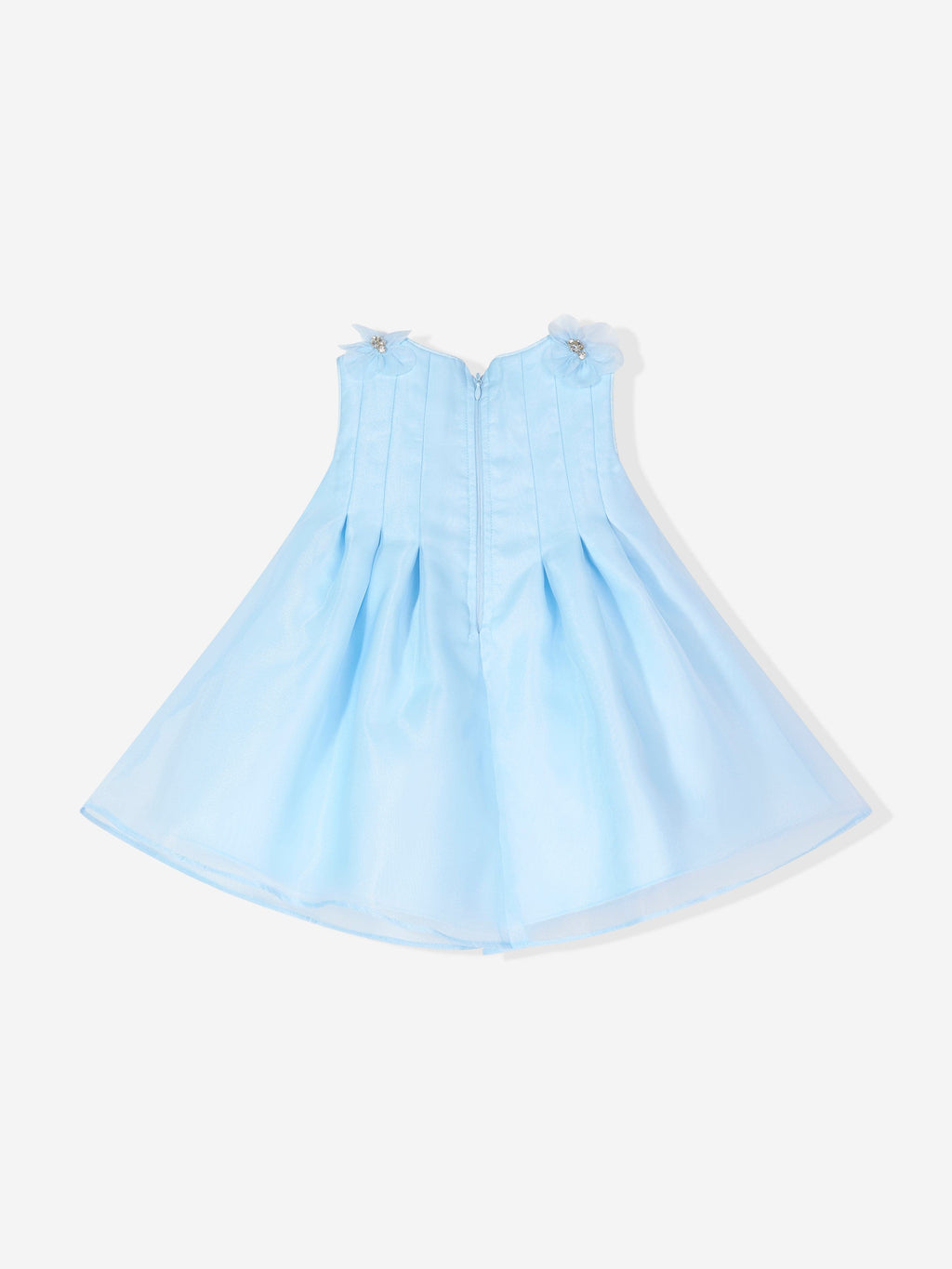 DRESS & Fleur Baby Girls Blue Organza Occasion Dress with Headband