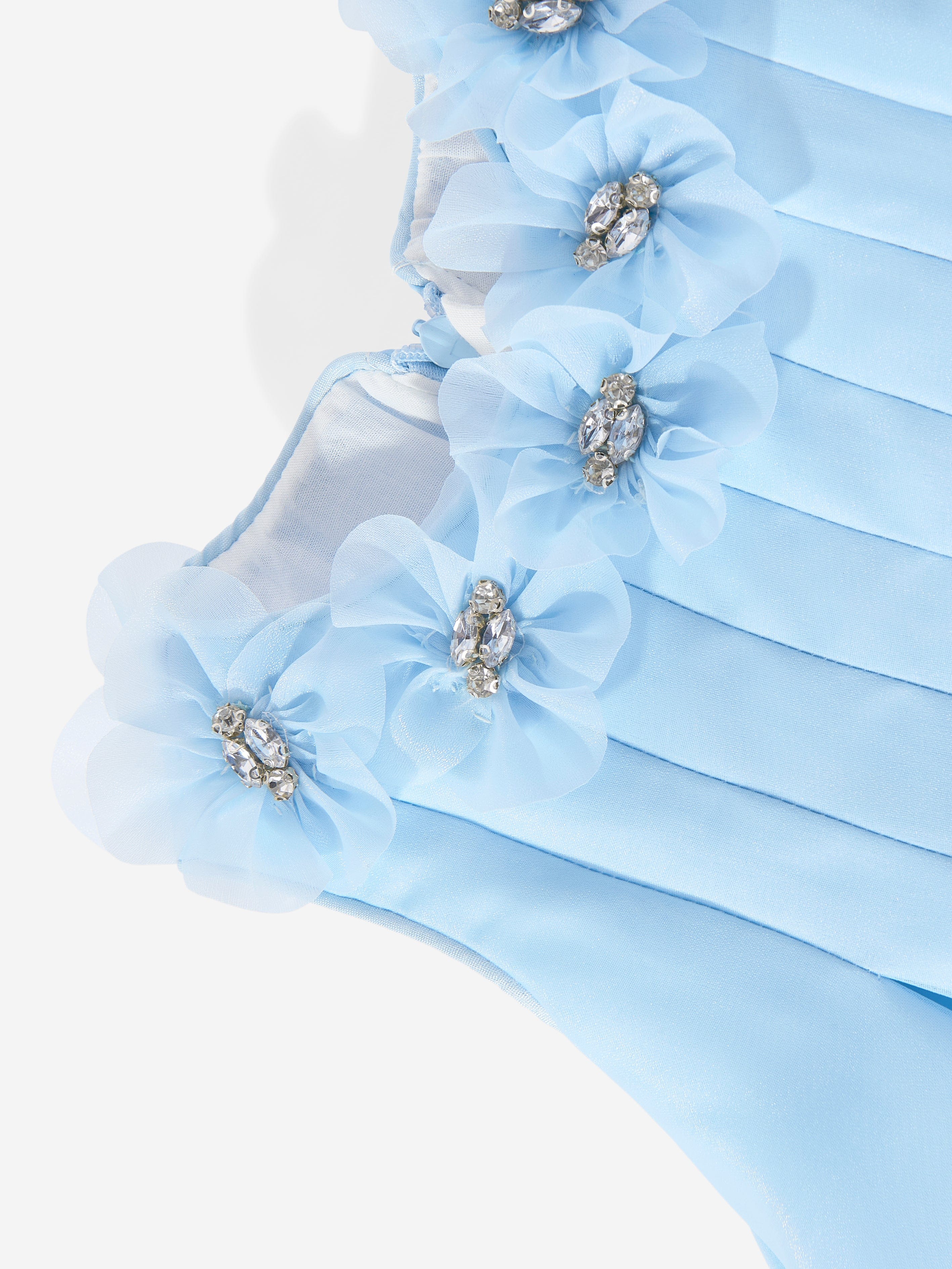 DRESS & Fleur Baby Girls Blue Organza Occasion Dress with Headband