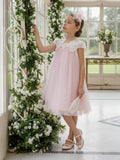 DRESS & Fleur Girls Pink Flower Occasion Dress with Headband