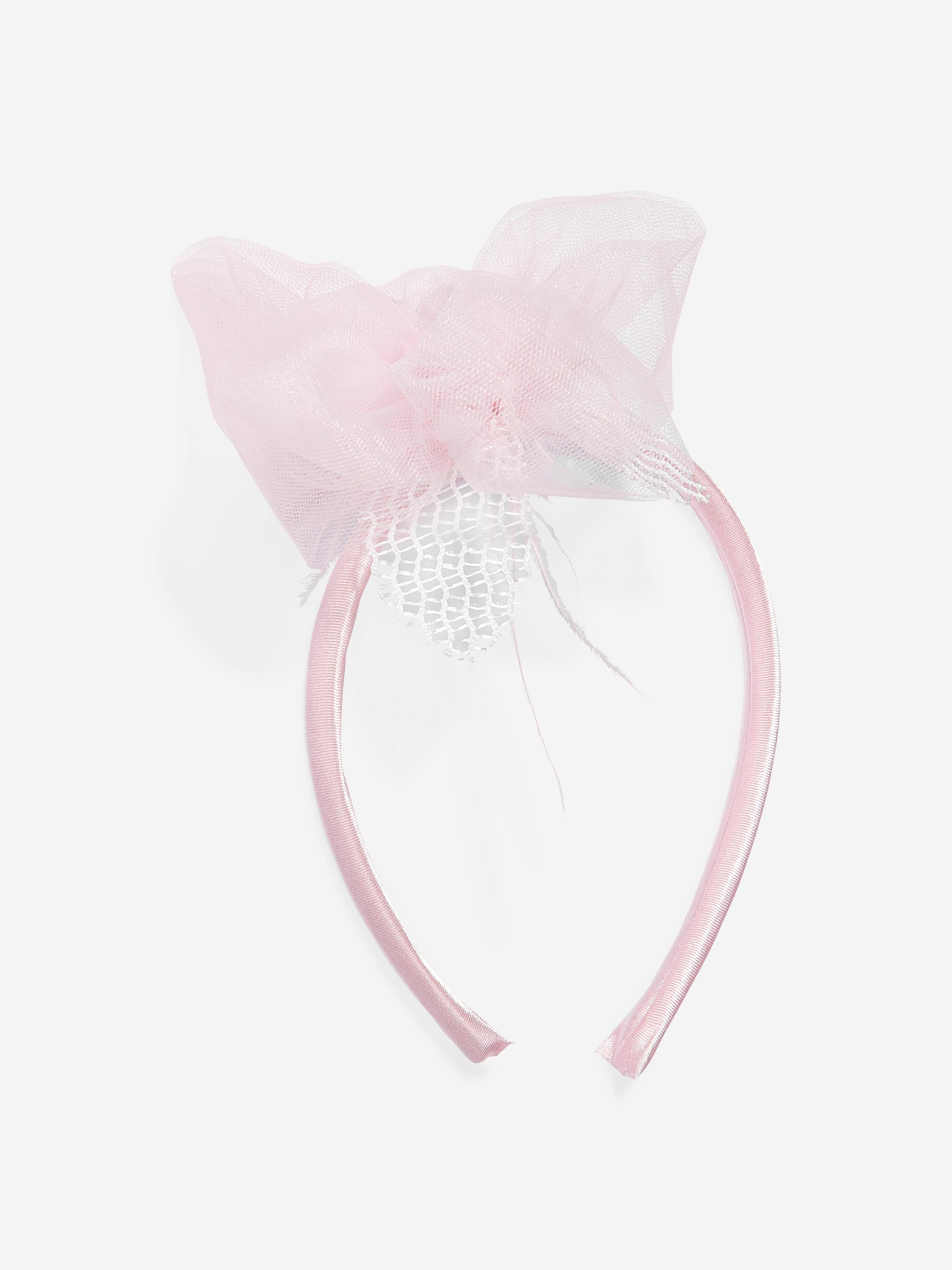 DRESS & Fleur Girls Pink Flower Occasion Dress with Headband