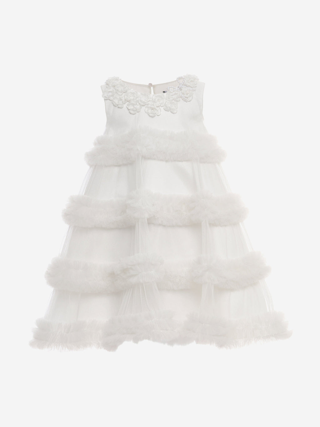 DRESS & Fleur Girls Ivory Tulle Occasion Dress and Headband Set