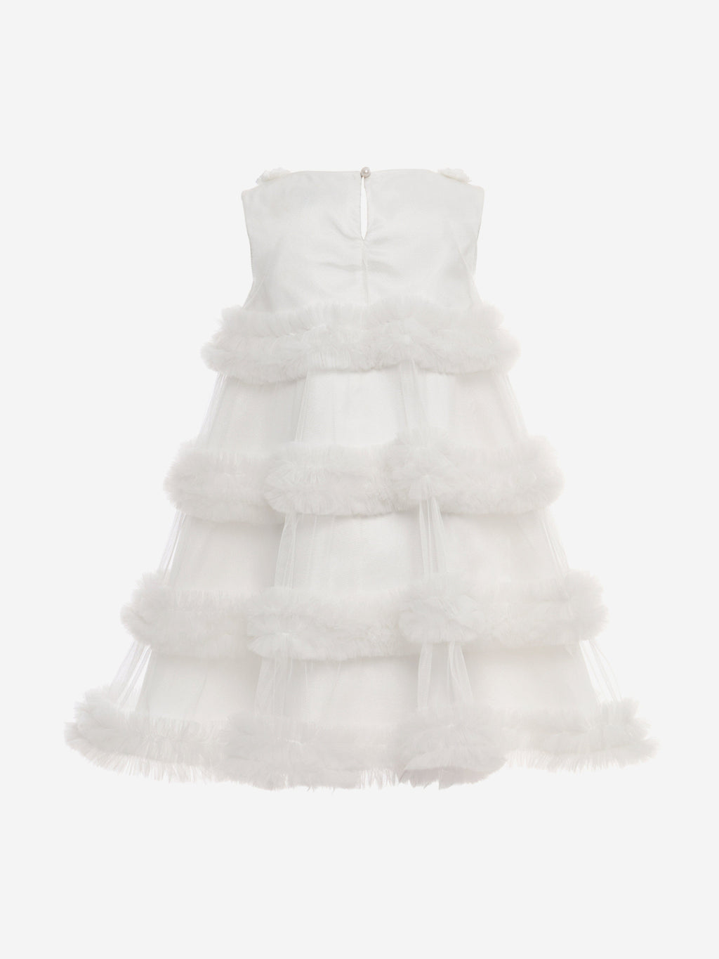 DRESS & Fleur Girls Ivory Tulle Occasion Dress and Headband Set