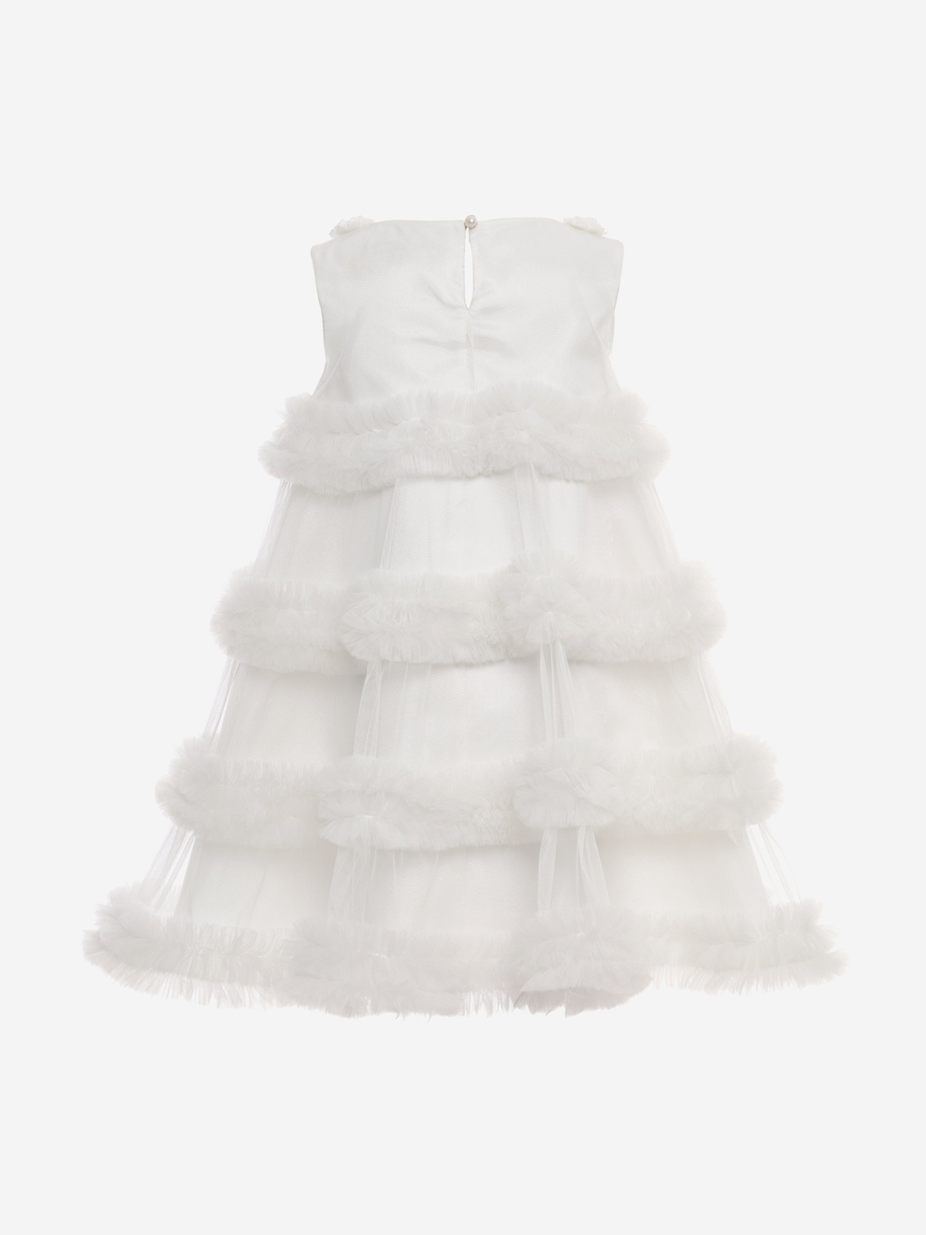 DRESS & Fleur Girls Ivory Tulle Occasion Dress and Headband Set