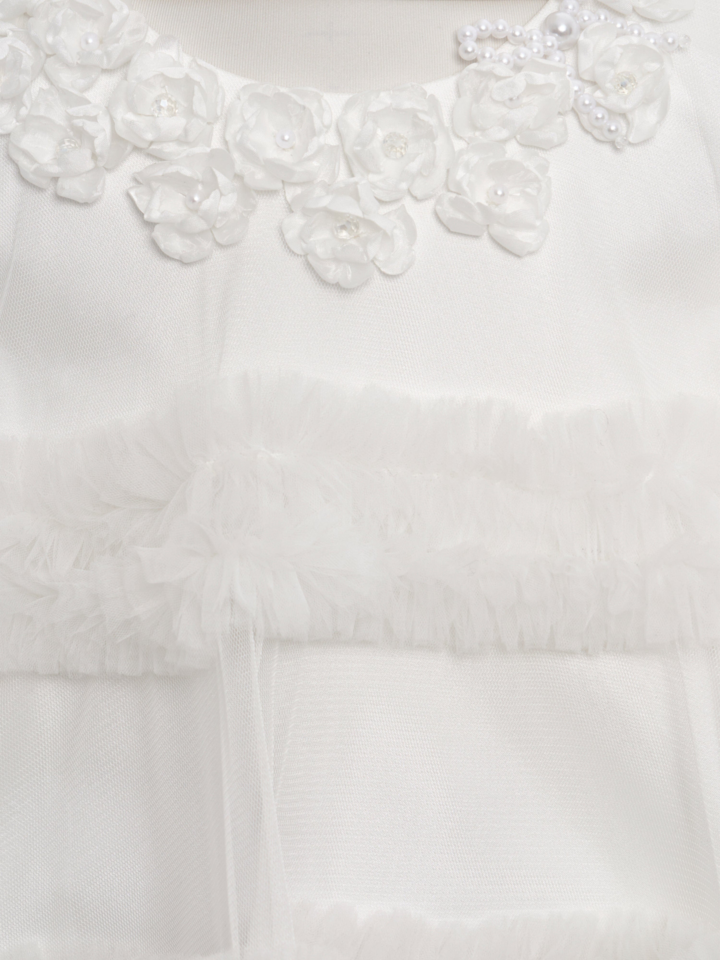 DRESS & Fleur Girls Ivory Tulle Occasion Dress and Headband Set