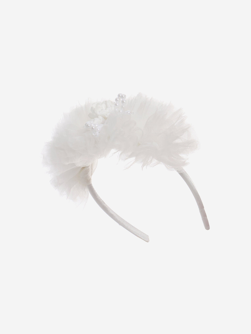 DRESS & Fleur Girls Ivory Tulle Occasion Dress and Headband Set