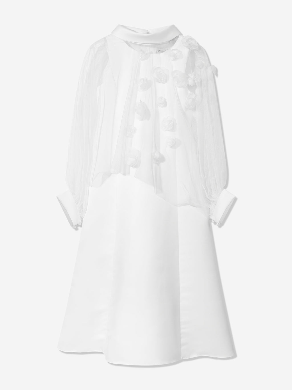 DRESS & Fleur Girls Ivory Occasion Dress – 3D Floral Tulle Overlay