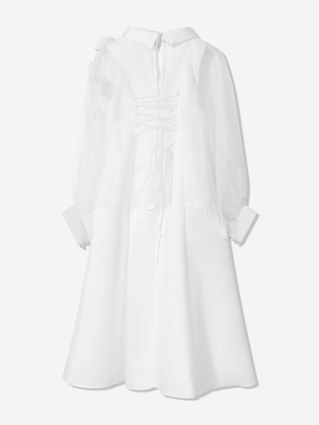DRESS & Fleur Girls Ivory Occasion Dress – 3D Floral Tulle Overlay