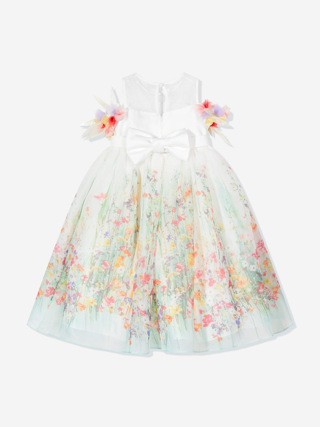 DRESS & Fleur Girls Floral Organza Occasion Dress in Ivory | Childsplay