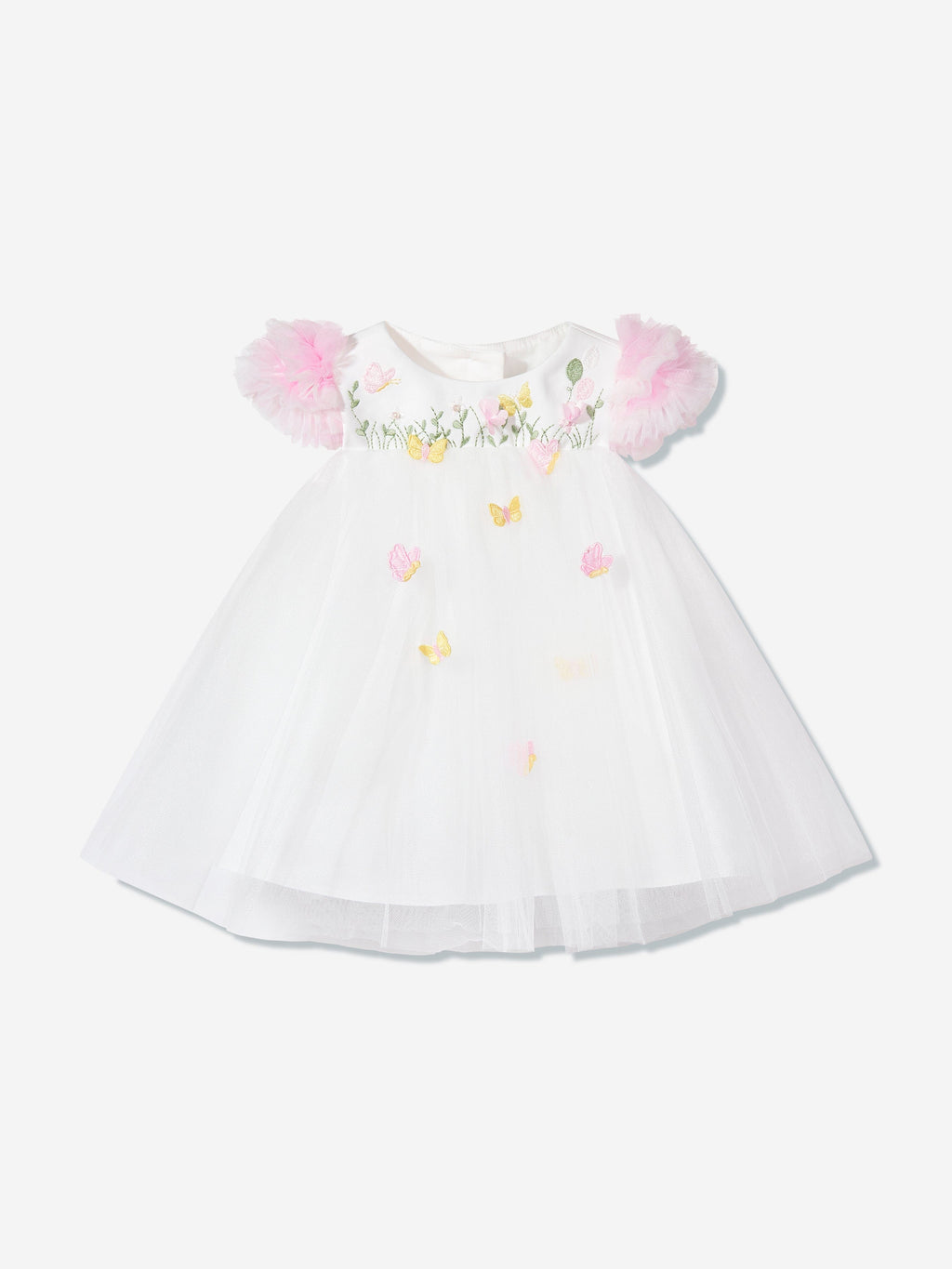 Dress & Fleur Baby Girls Ivory Lace Occasion Dress with Headband
