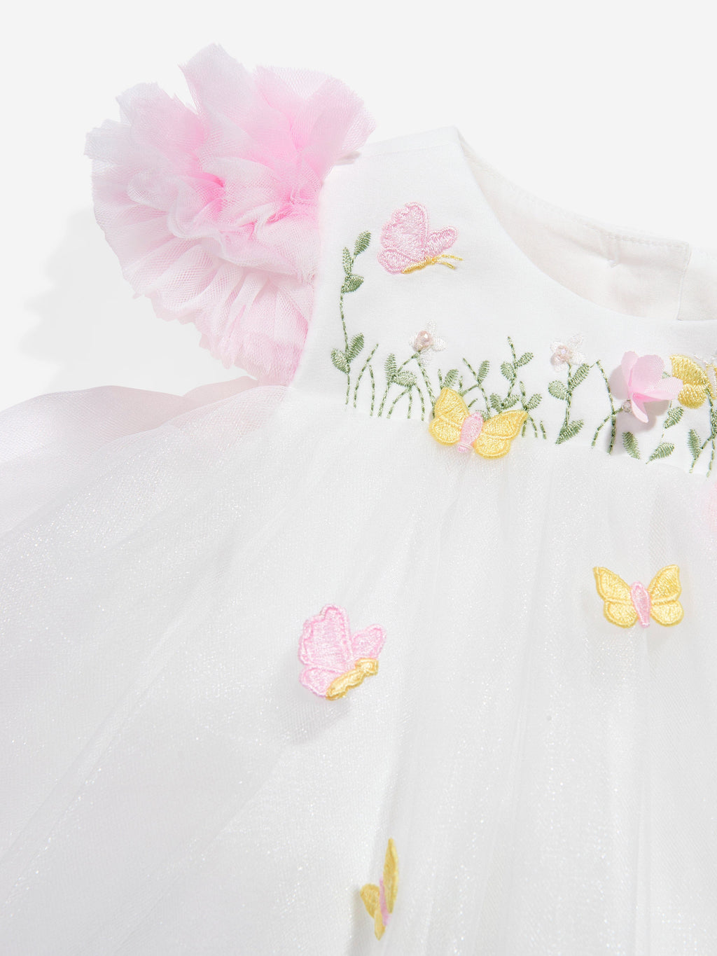 Dress & Fleur Baby Girls Ivory Lace Occasion Dress with Headband