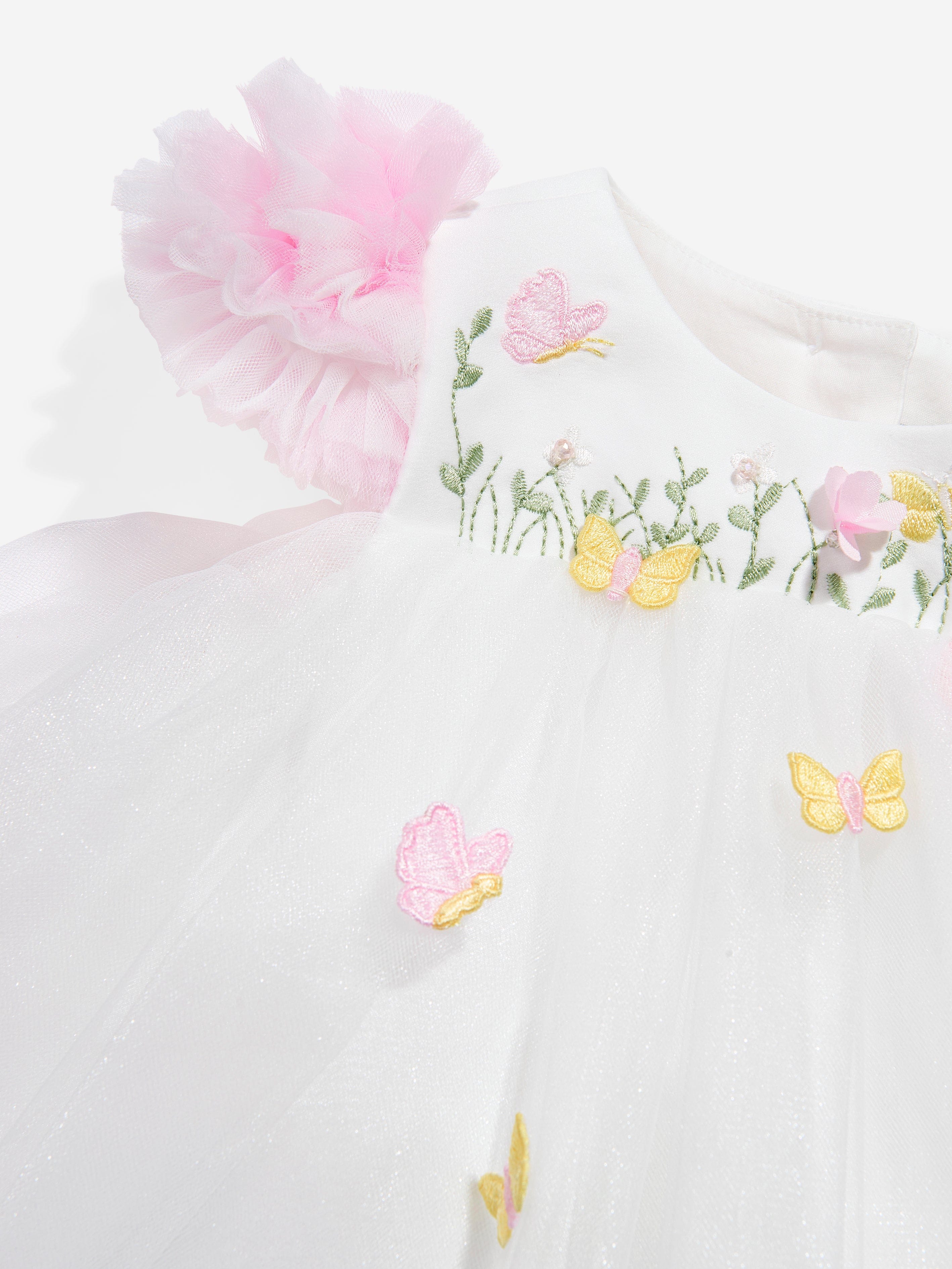 Dress & Fleur Baby Girls Ivory Lace Occasion Dress with Headband