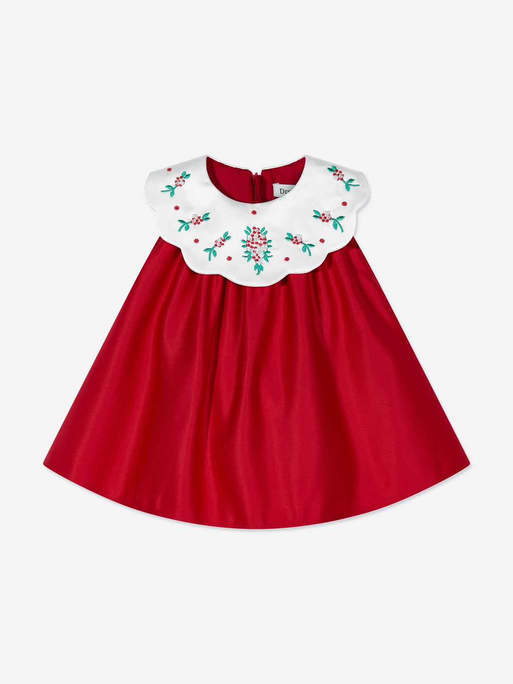 DRESS & Fleur Baby Girls Floral Embroidered Occasion Dress in Red