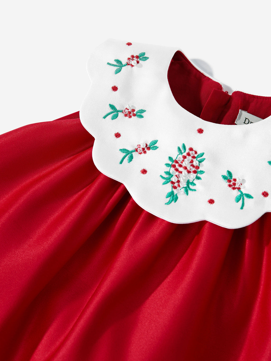 DRESS & Fleur Baby Girls Floral Embroidered Occasion Dress in Red
