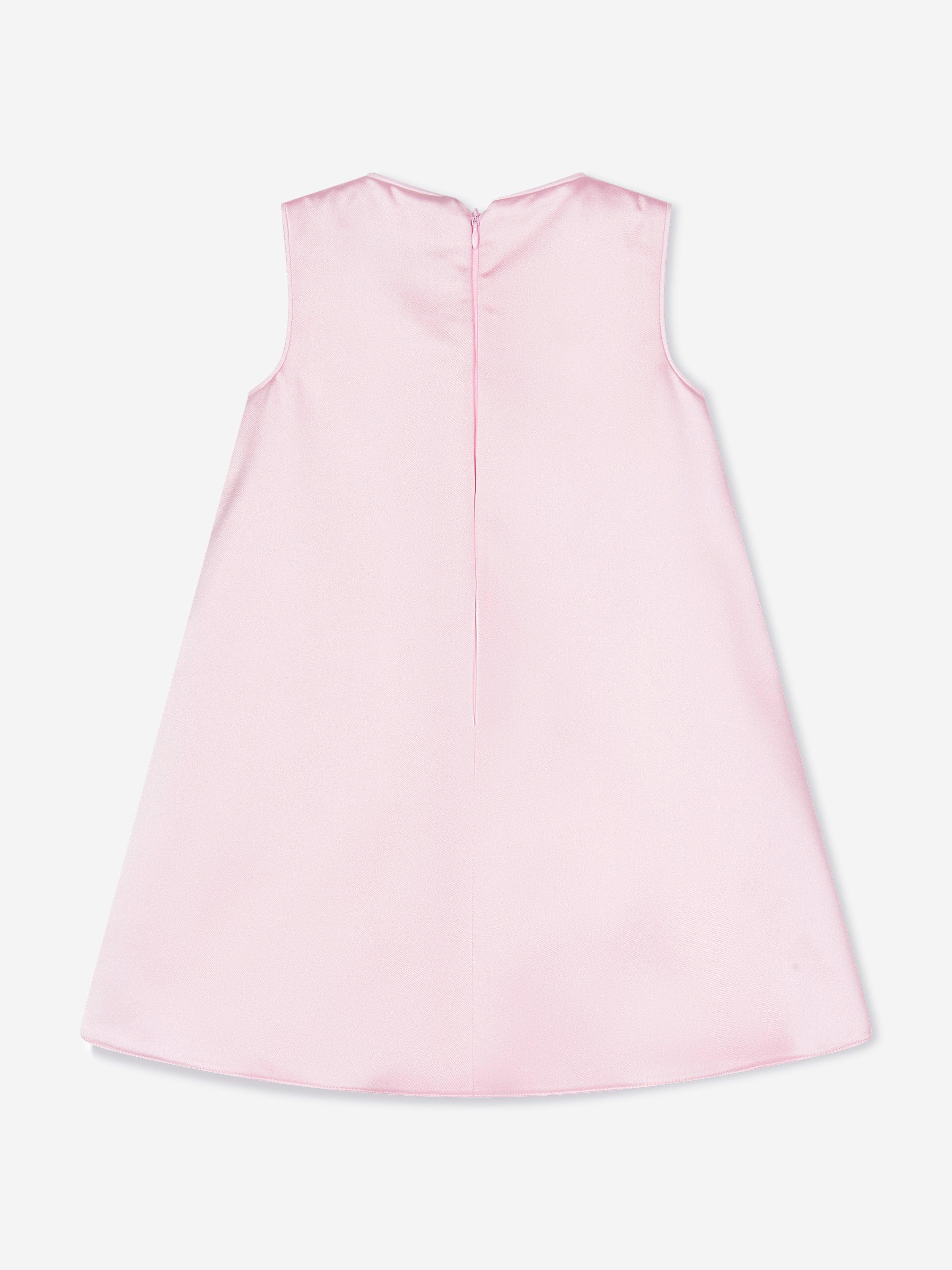 DRESS & Fleur Girls Pink Floral Appliqué Occasion Dress with Headband