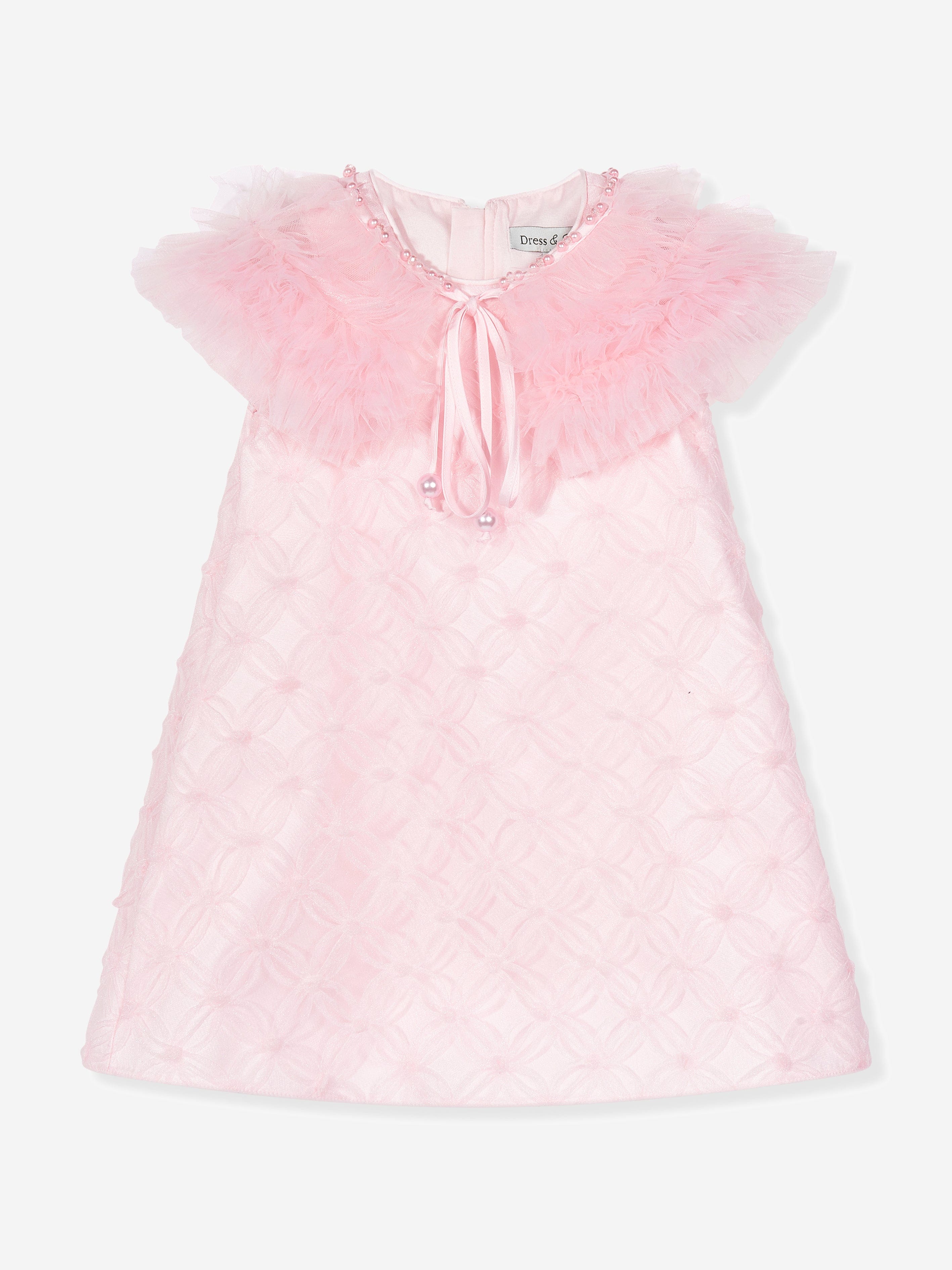 DRESS & Fleur Girls Pink Occasion Dress and Cape Set | Ruffled A-Line