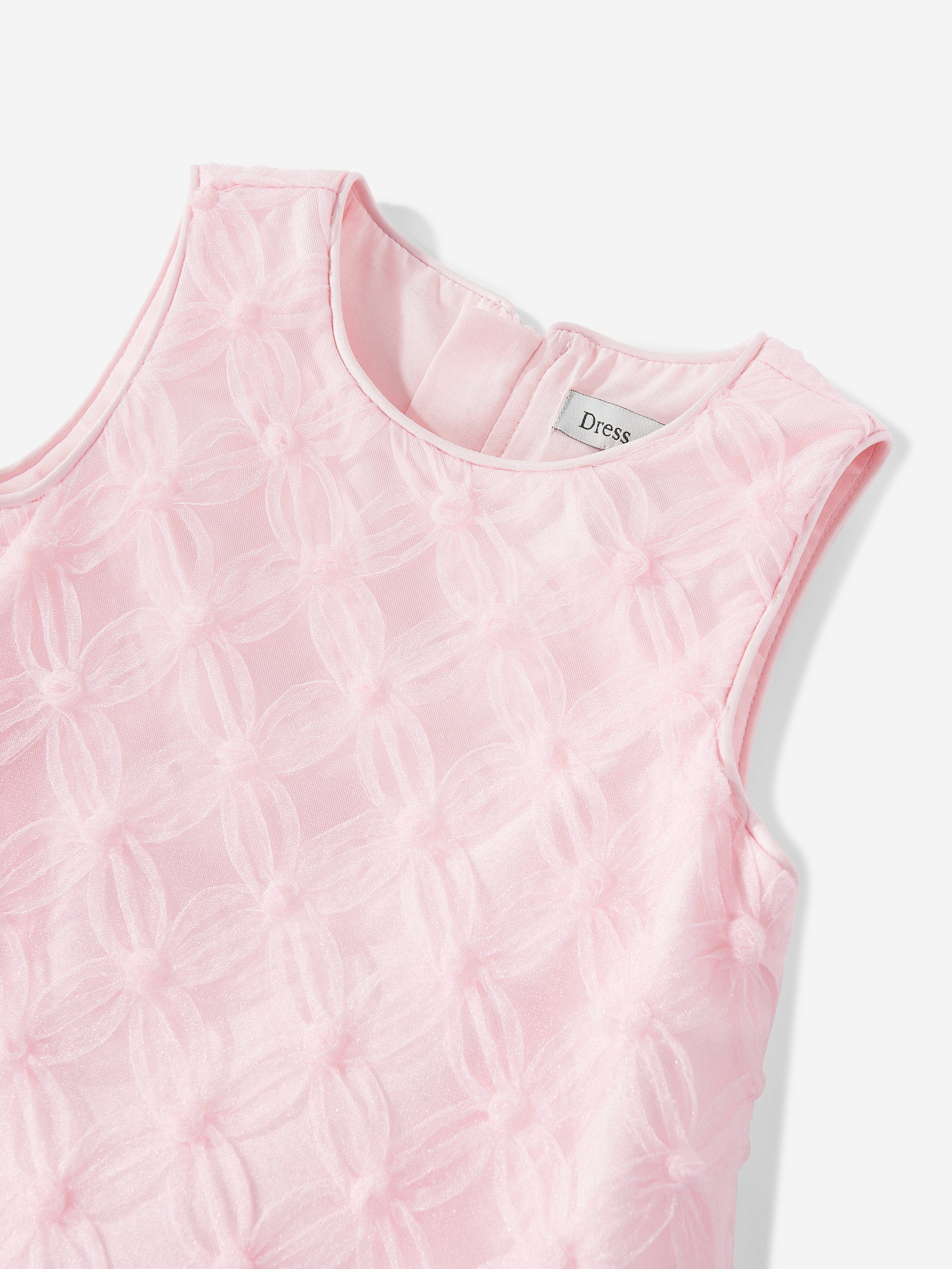 DRESS & Fleur Girls Pink Occasion Dress and Cape Set | Ruffled A-Line