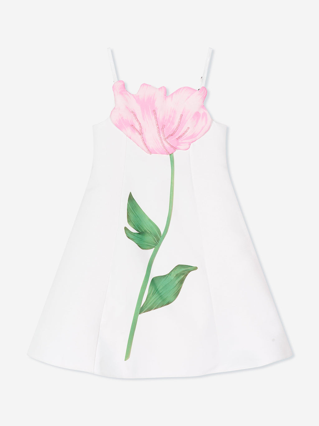 DRESS & Fleur Girls Ivory Floral Occasion Dress with Bead Embellishment