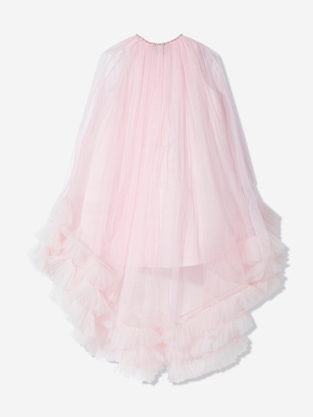 DRESS & Fleur Girls Pink Tulle Occasion Dress and Cape Set