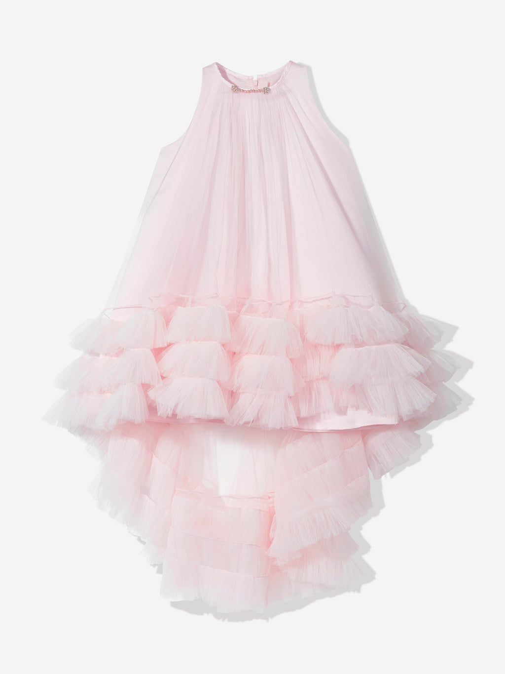 DRESS & Fleur Girls Pink Tulle Occasion Dress and Cape Set