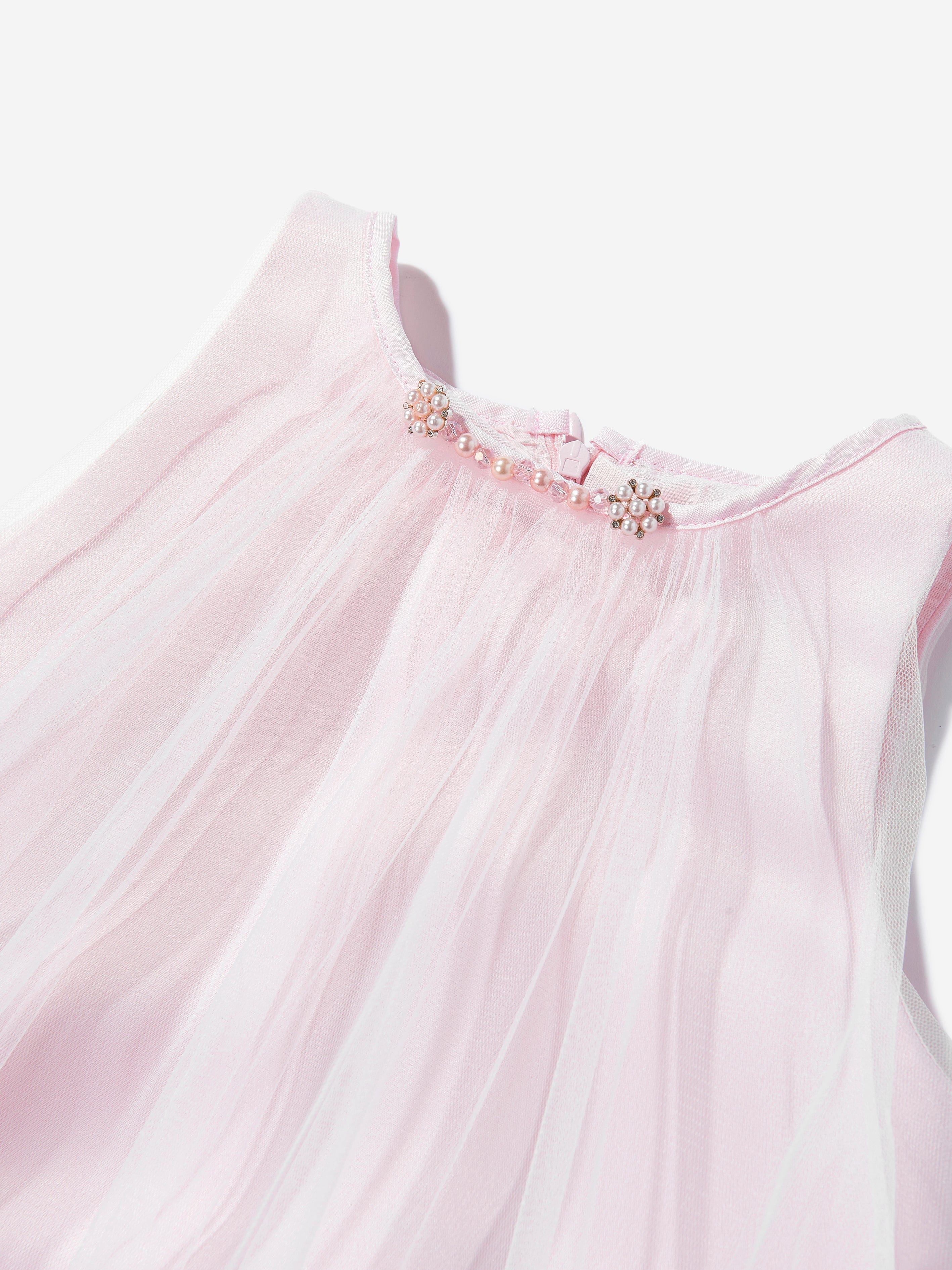DRESS & Fleur Girls Pink Tulle Occasion Dress and Cape Set