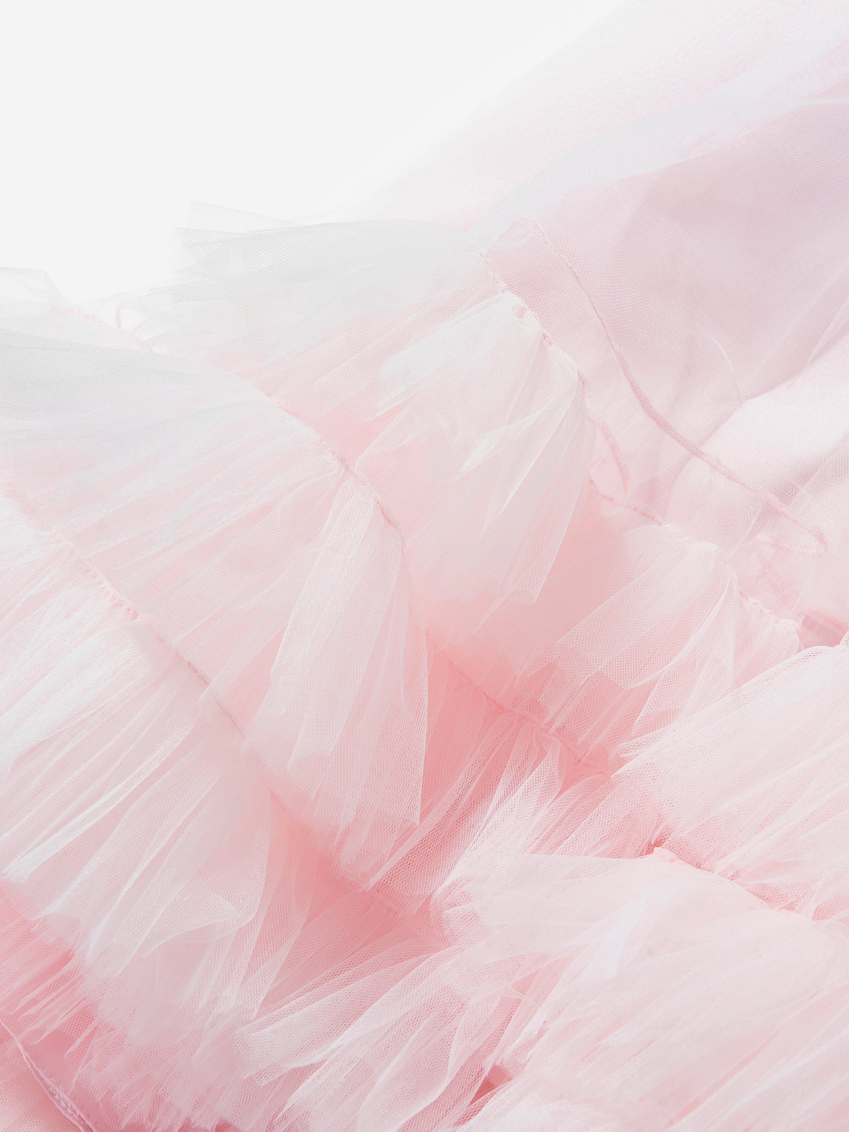 DRESS & Fleur Girls Pink Tulle Occasion Dress and Cape Set