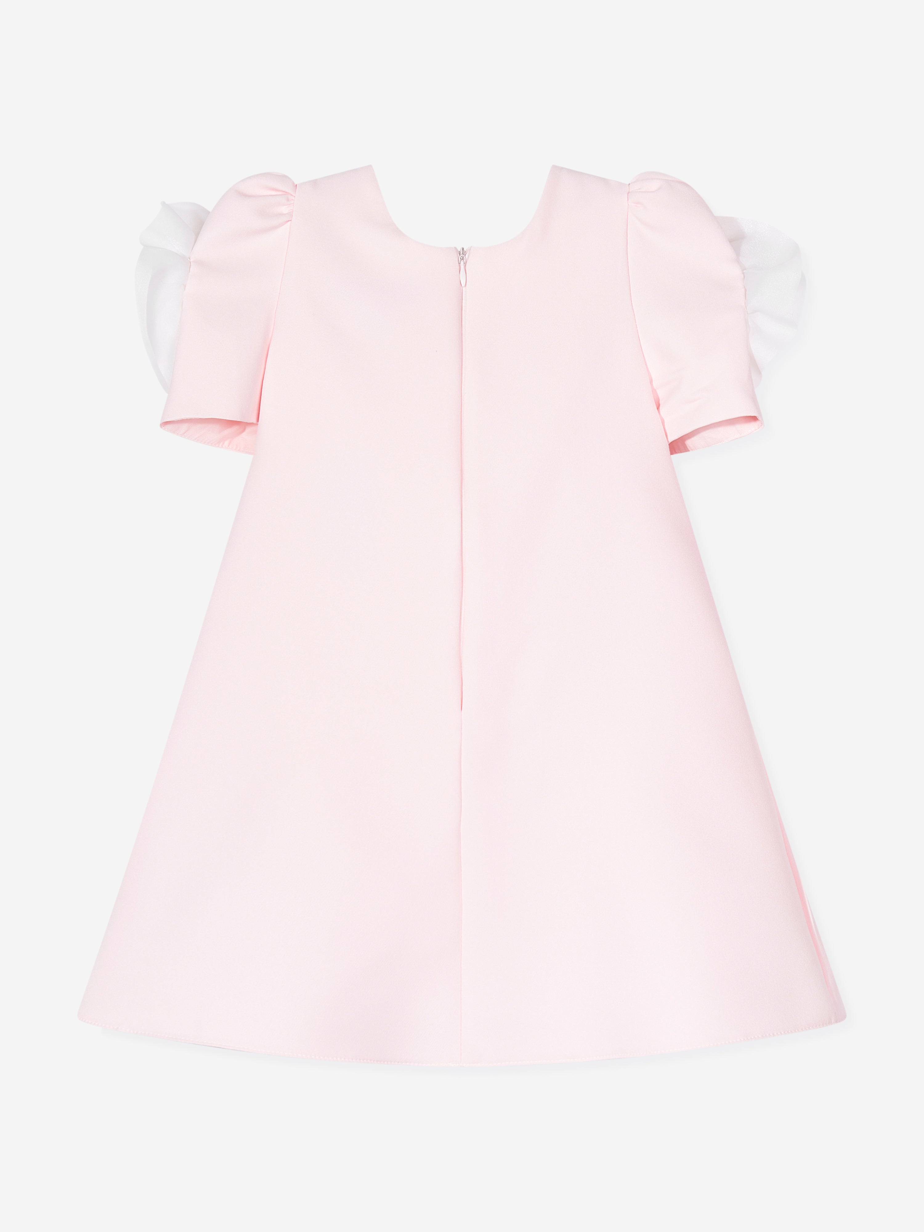 DRESS & Fleur Girls Pink Flower Occasion Dress with Rose Appliqué