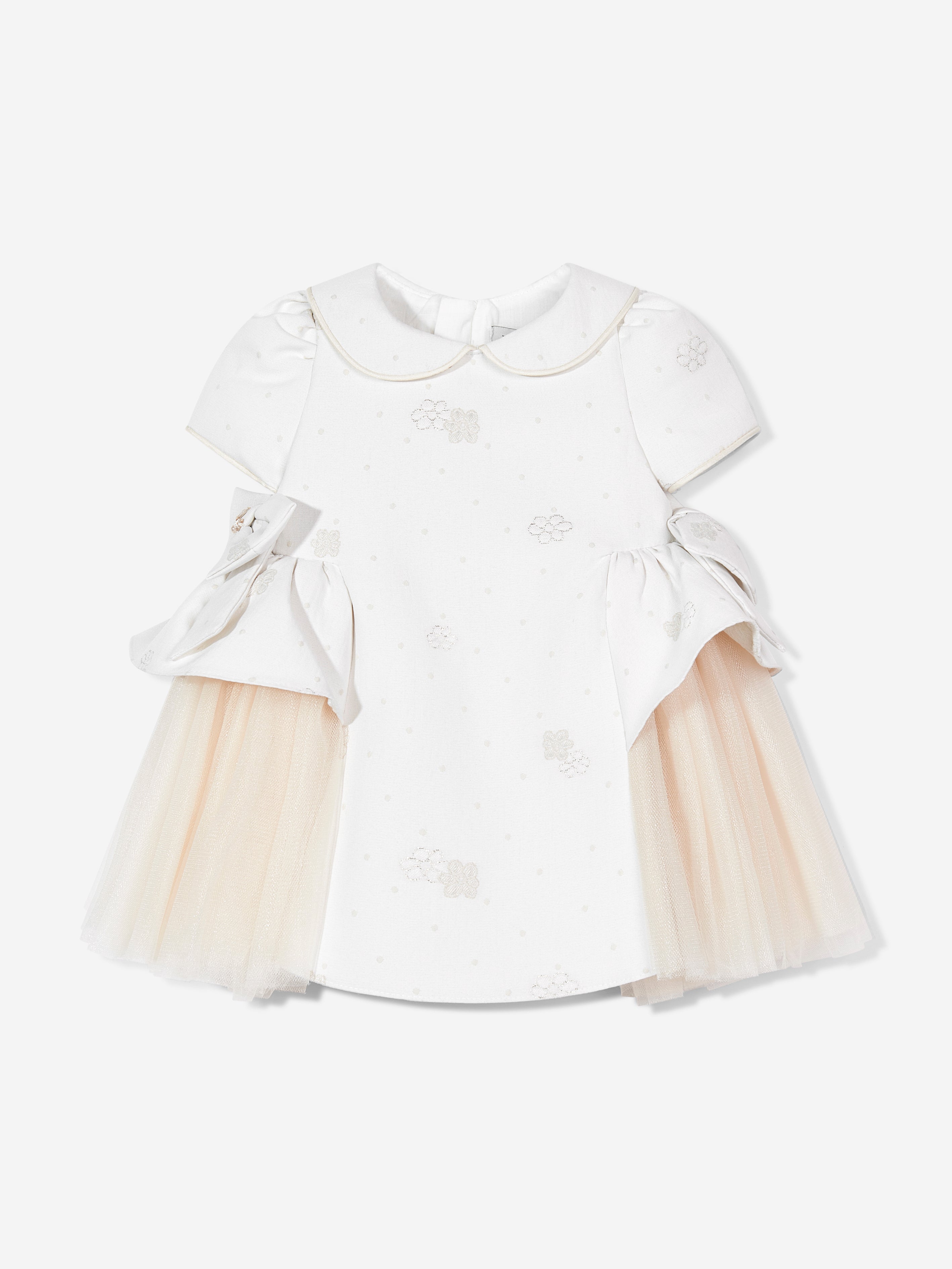 DRESS & Fleur Baby Girls Ivory Floral Occasion Dress with Headband