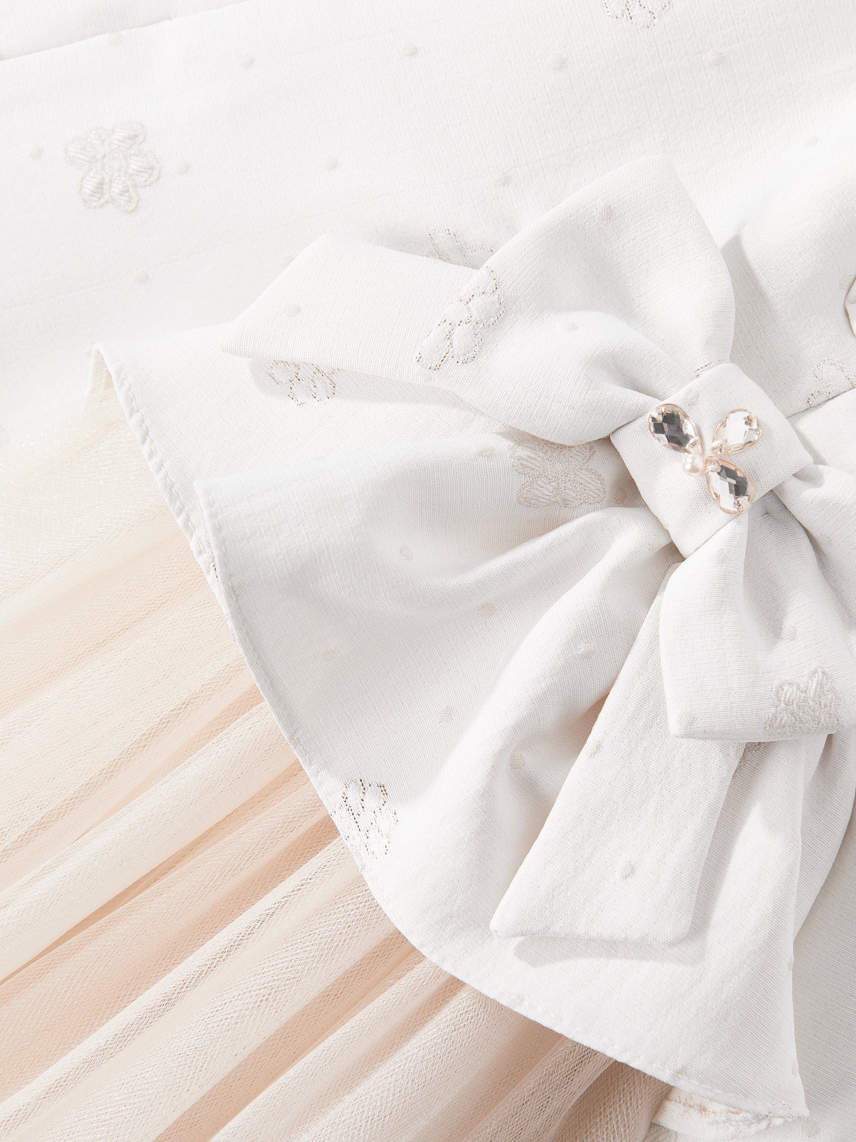 DRESS & Fleur Baby Girls Ivory Floral Occasion Dress with Headband