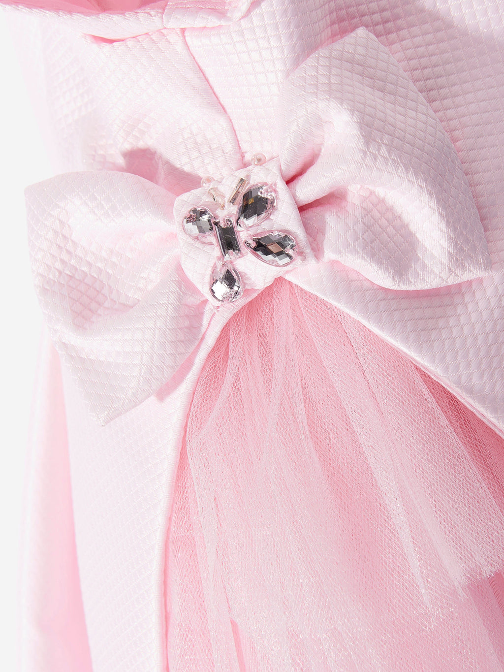 DRESS & Fleur Baby Girls Pink Jacquard Occasion Dress with Headband
