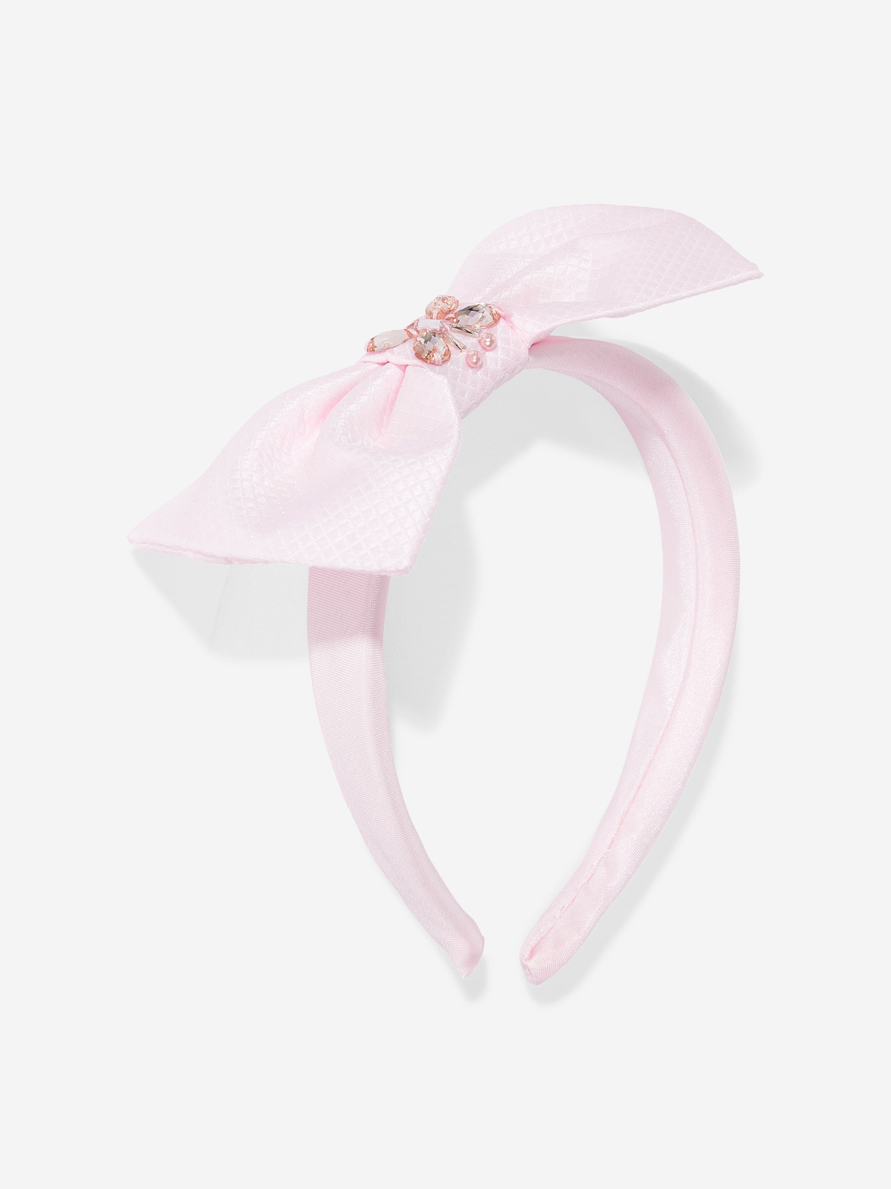 DRESS & Fleur Girls Pink Occasion A-Line Dress and Bow Headband Set