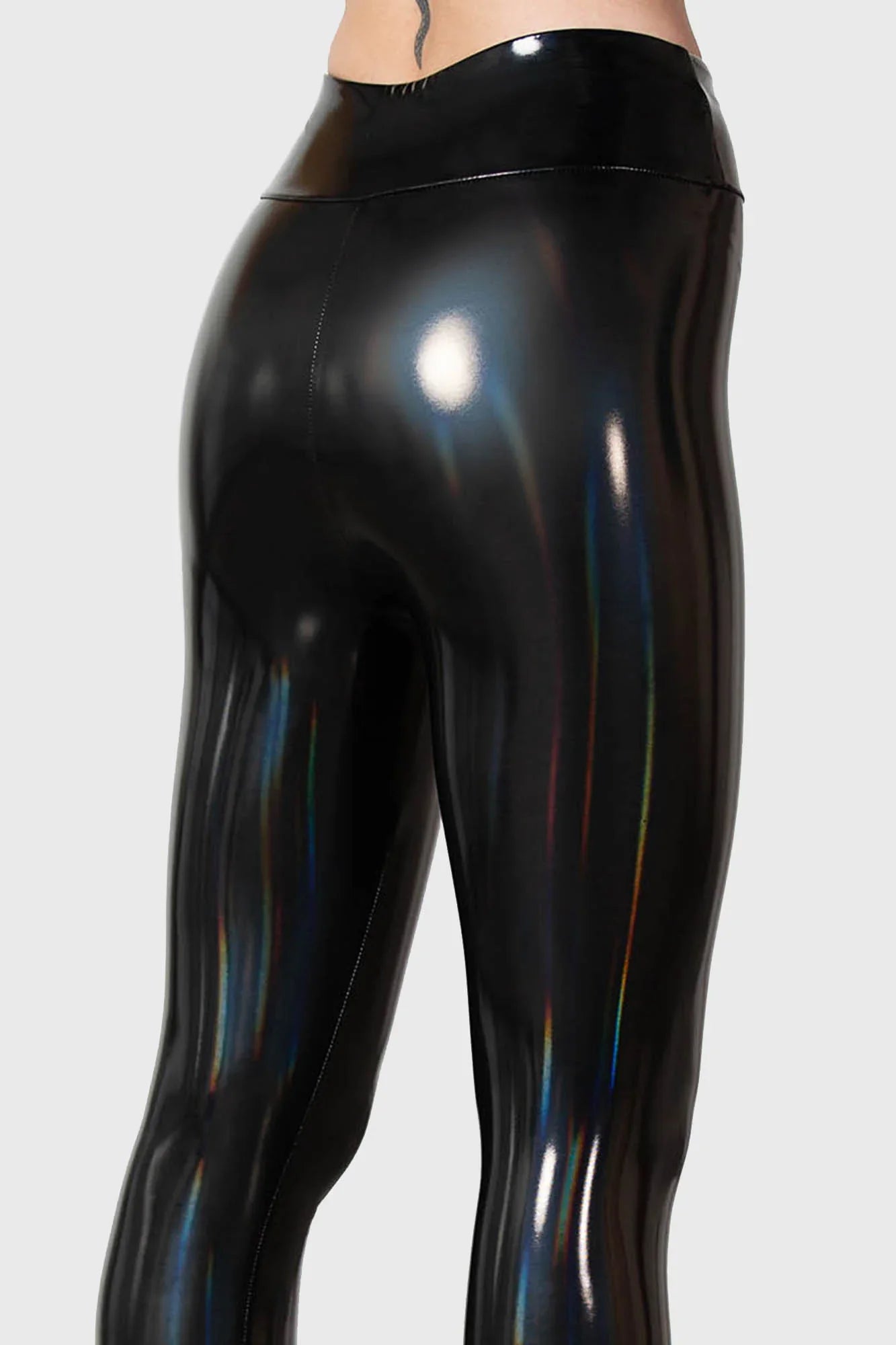 Killstar Darkwaves & Raves Rainbow Hi-Shine PU High-Waisted Leggings