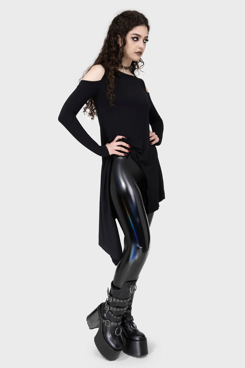 Killstar Darkwaves & Raves Rainbow Hi-Shine PU High-Waisted Leggings