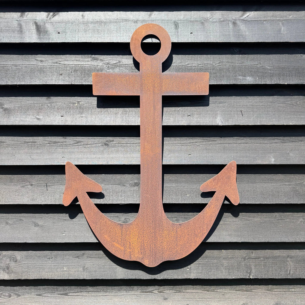 Rustic Warehouse Norfolk Large Rusty Metal Anchor Garden Wall Decoration