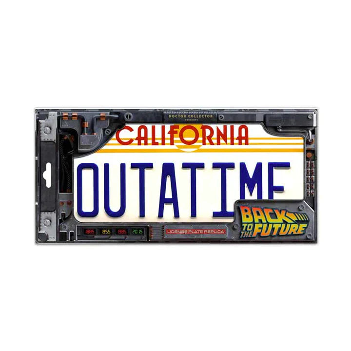 Snaps Back To The Future Outatime Replica Metal Stamped License Plate