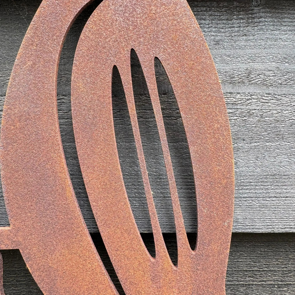 Rusty Metal Woodpecker Garden Decoration | Steel Outdoor Art by RWN
