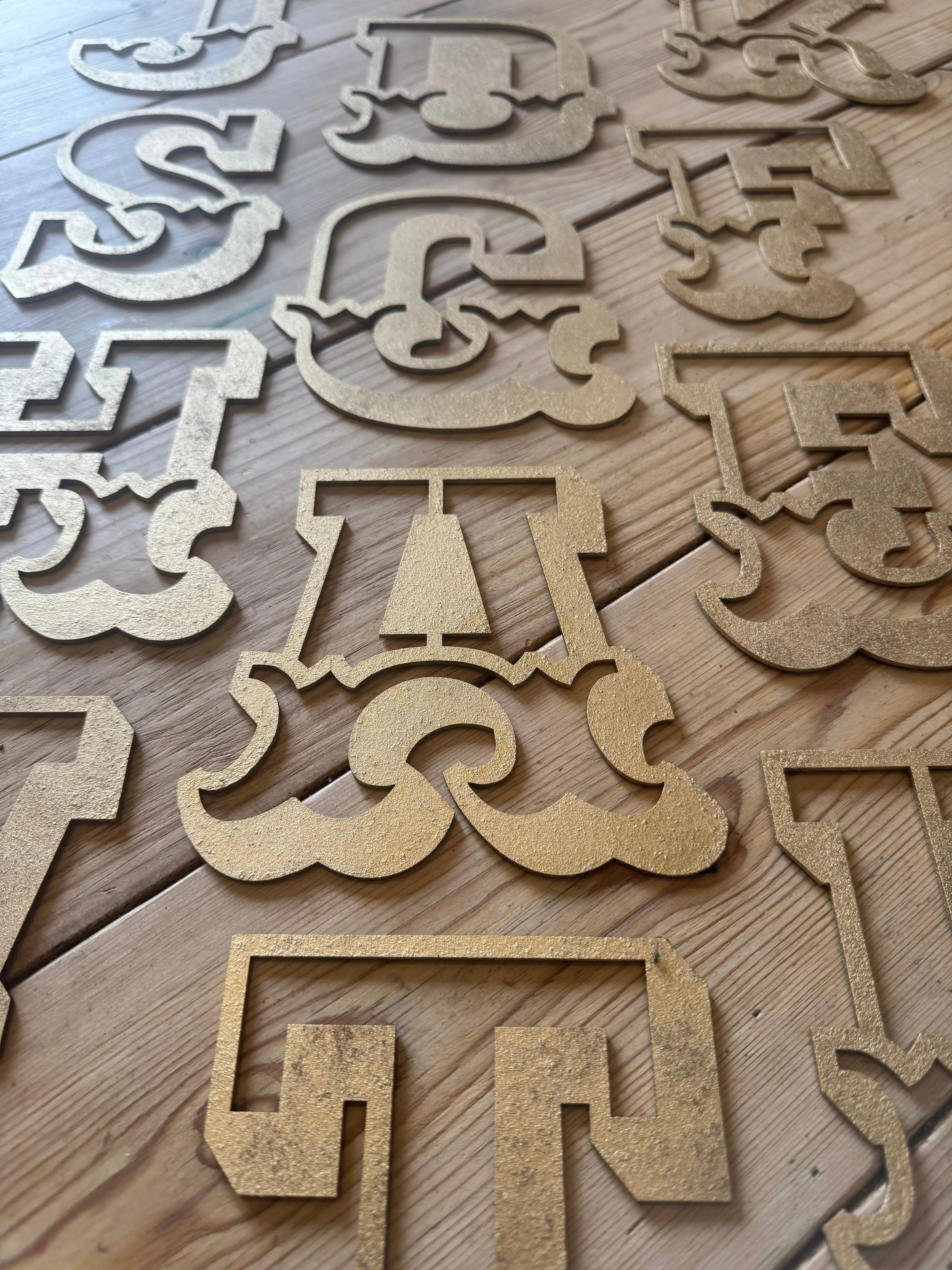 Rustic Gold Metal Carnival Letters | Distressed Steel Signage by Norfolk