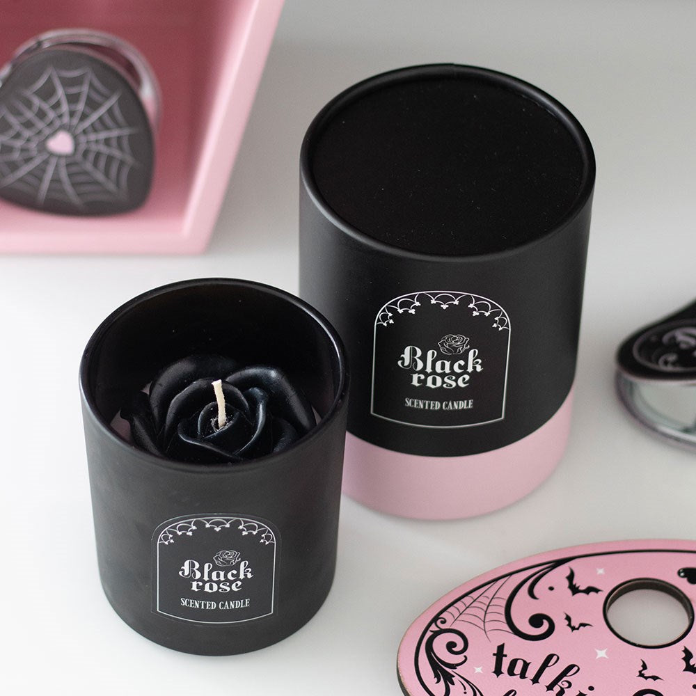 Kate's Clothing Black Rose Scented Candle – Gothic 3D Floral Decor
