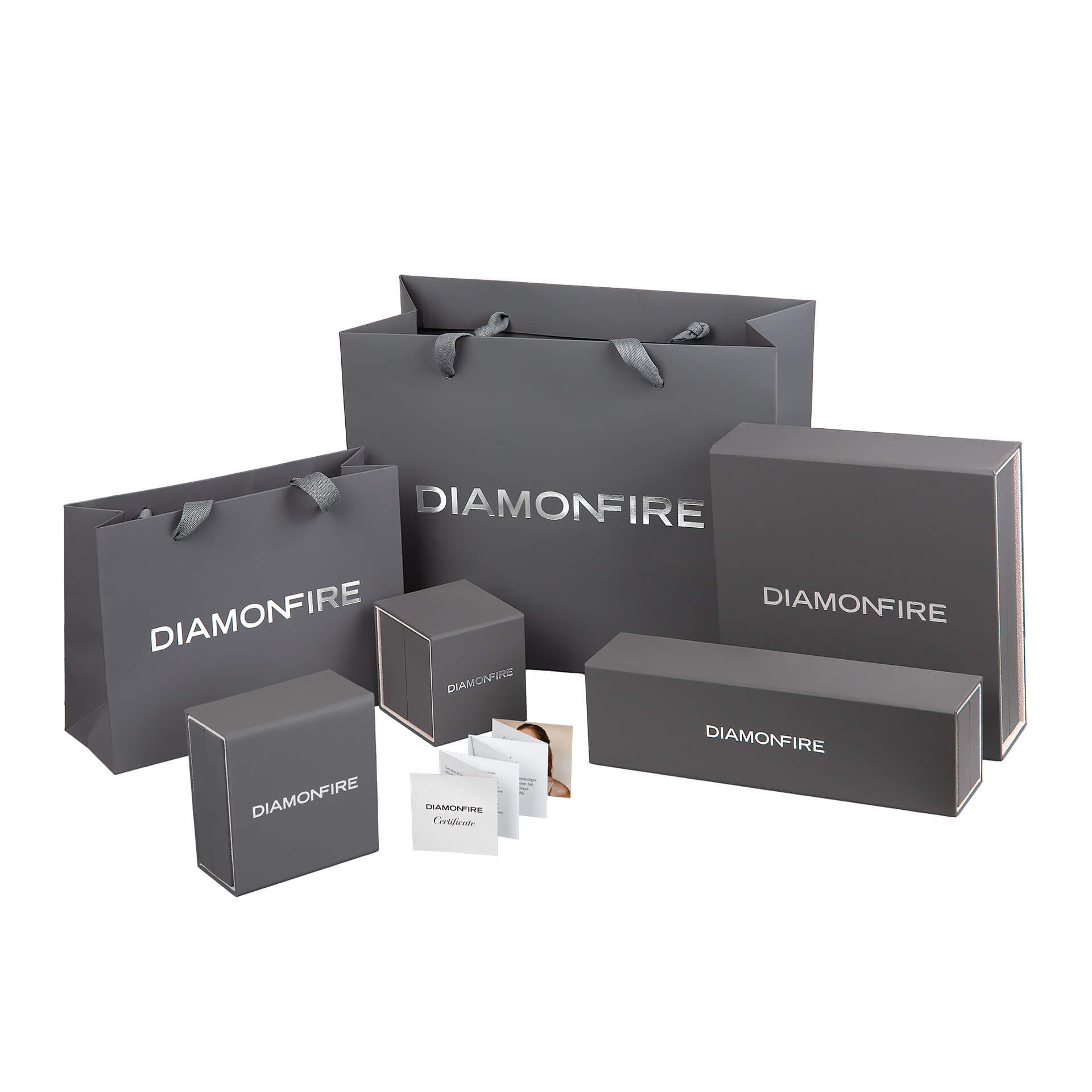 Diamonfire Claw Set Trilogy Ring | Sterling Silver Zirconia Ring