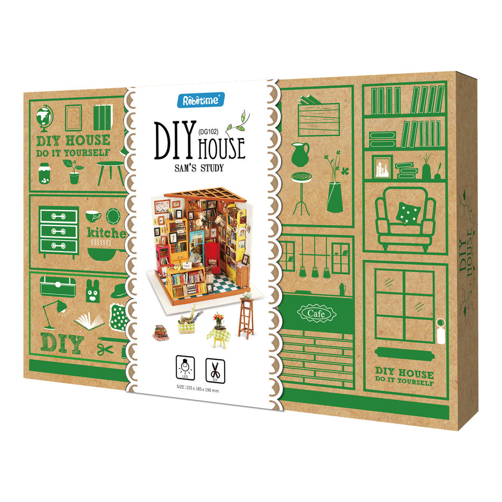 Snaps Sam’s Study 3D Wooden Puzzle - DIY Miniature Library House Kit