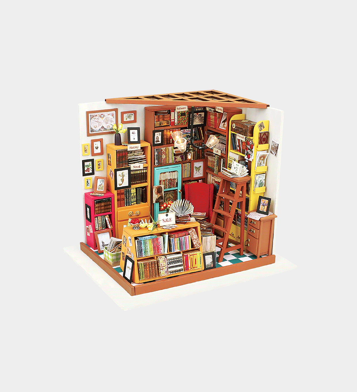 Snaps Sam’s Study 3D Wooden Puzzle - DIY Miniature Library House Kit