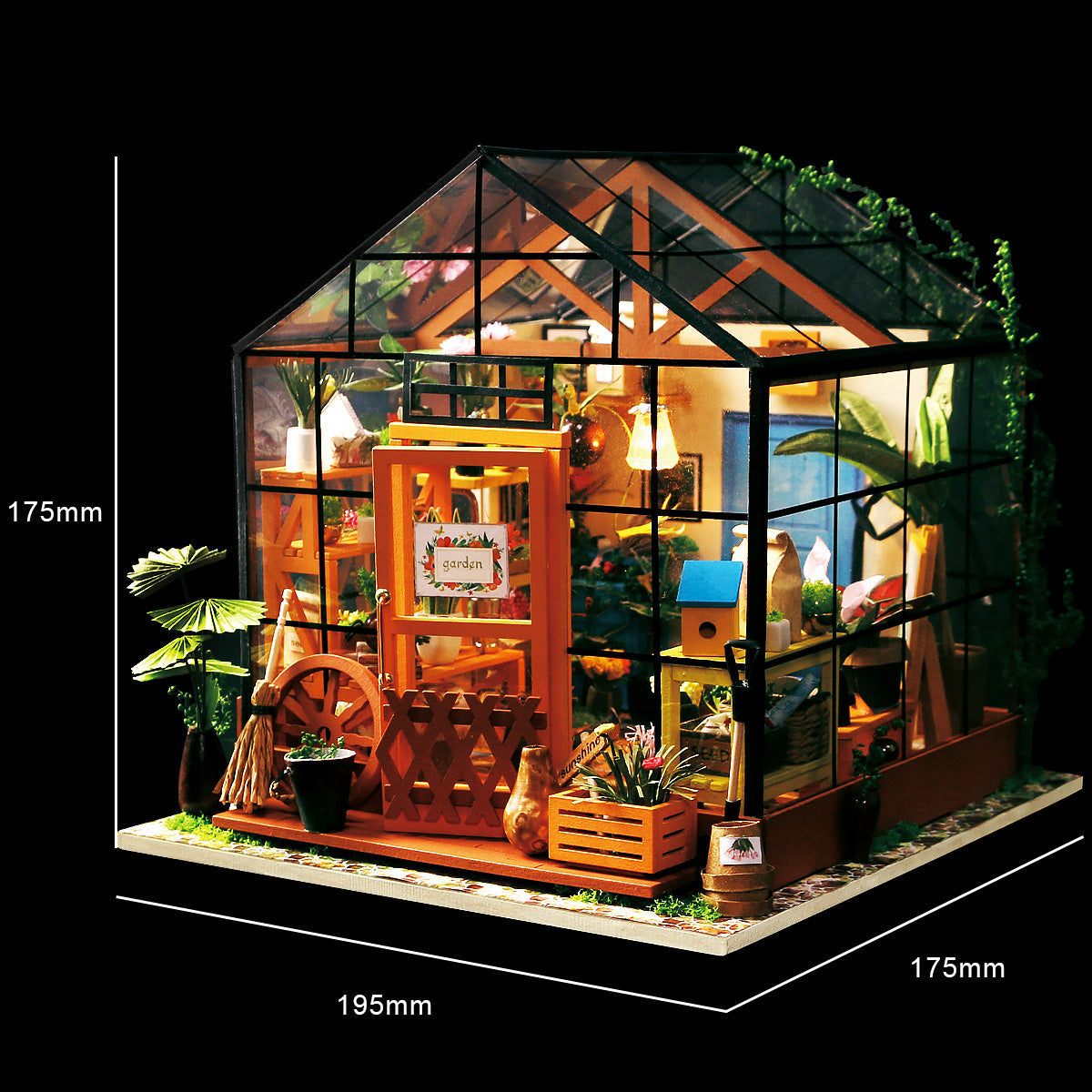 Snaps Cathy’s Flower House 3D Wooden Puzzle - DIY Miniature Greenhouse Kit