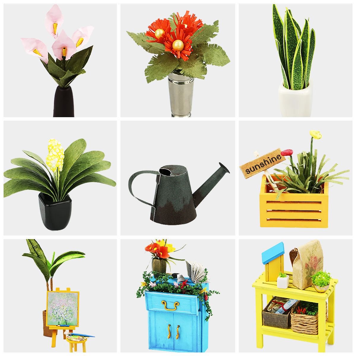 Snaps Cathy’s Flower House 3D Wooden Puzzle - DIY Miniature Greenhouse Kit
