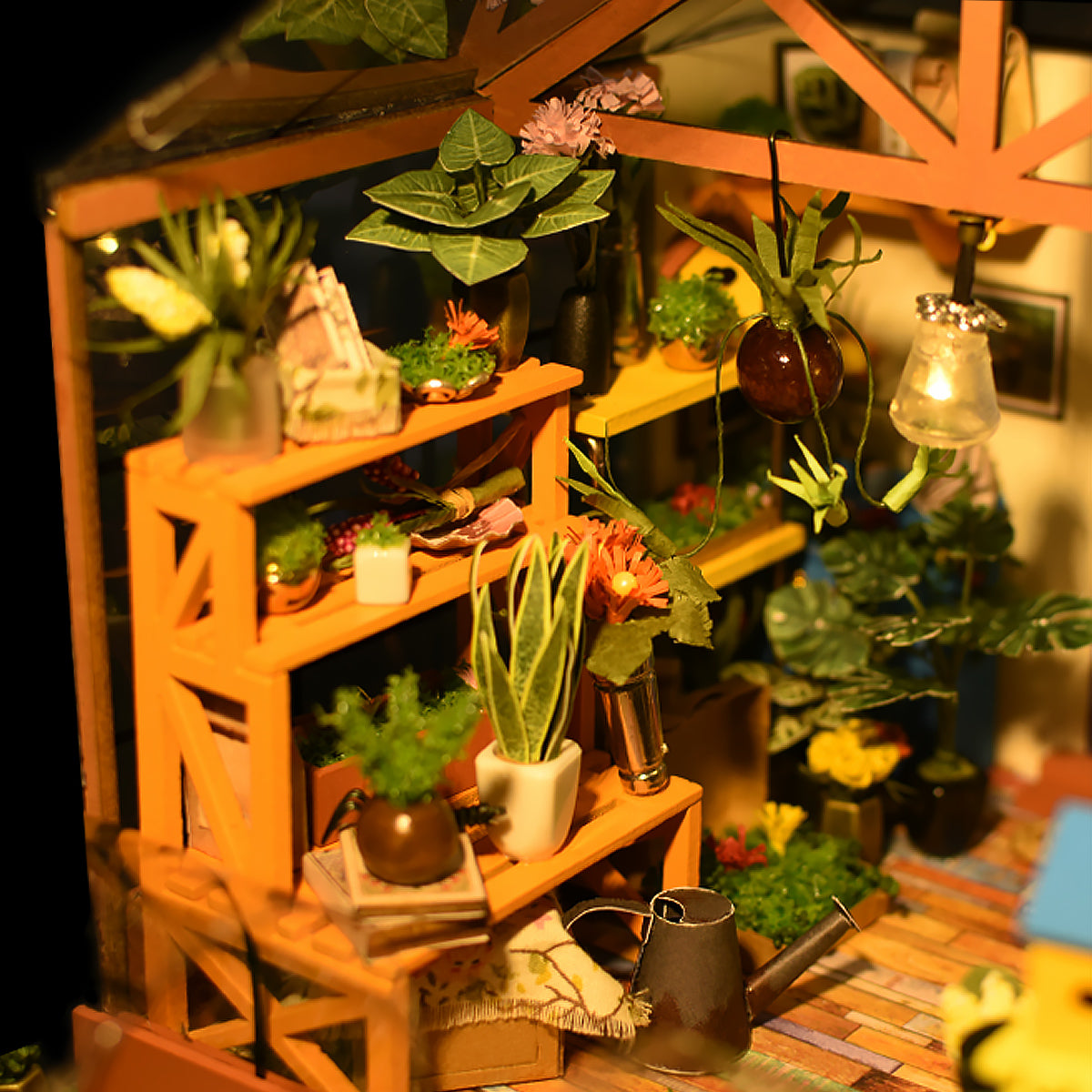Snaps Cathy’s Flower House 3D Wooden Puzzle - DIY Miniature Greenhouse Kit